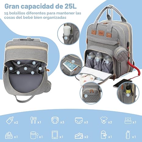 Pañalera con cambiador BABYGO NEST® ENVIO GRATIS